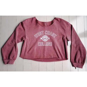 DESERT DREAMER West  Coast College Print Cotton Cropped Top Rose ( S )